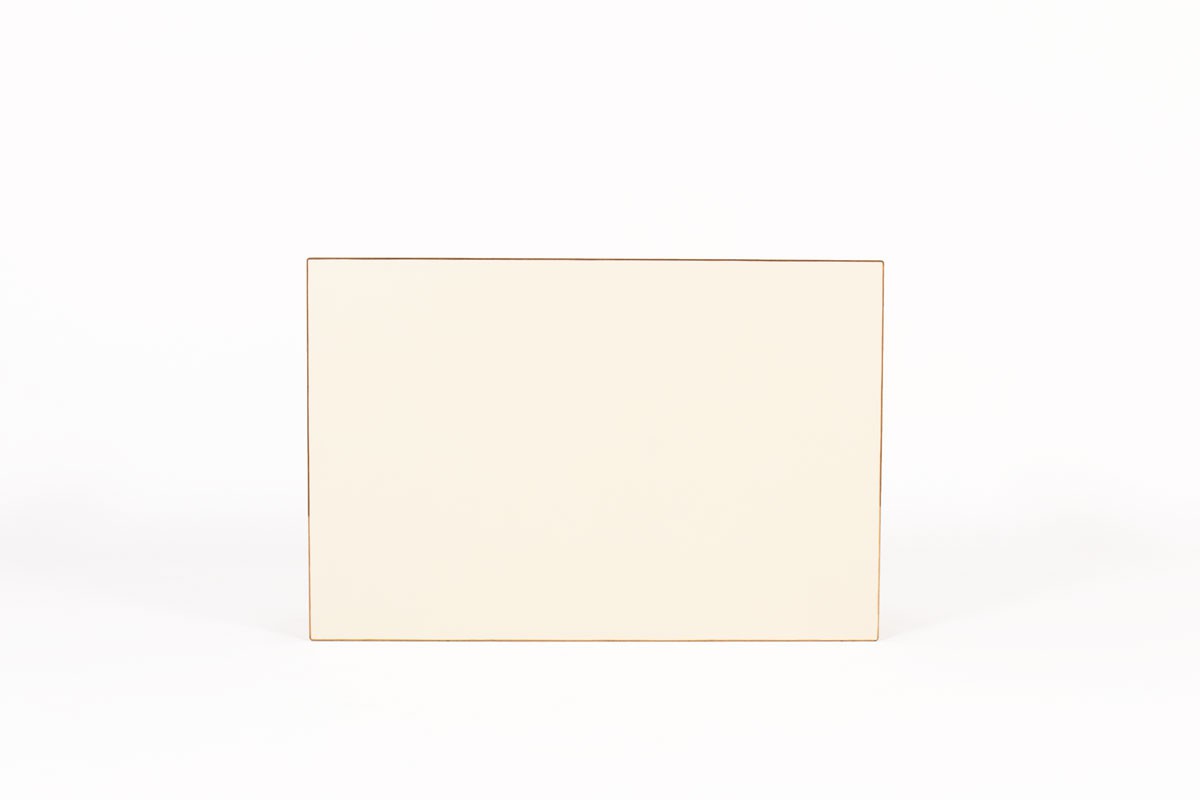 Table basse rectangulaire André Sornay hêtre teinté et stratifié beige 1960