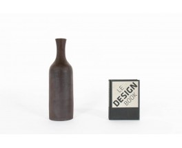 Vase bouteille en grès marron 1950