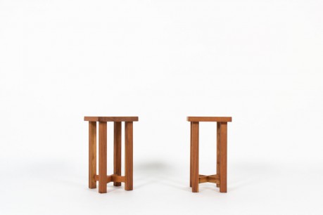 Stools in mahogany 1950 set of 2
