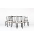 Chairs in black metal and linen seat by Maison Thevenon 1950 set of 6