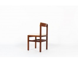 Chaises André Sornay en acajou et tissu Maison Thevenon 1960 set de 6