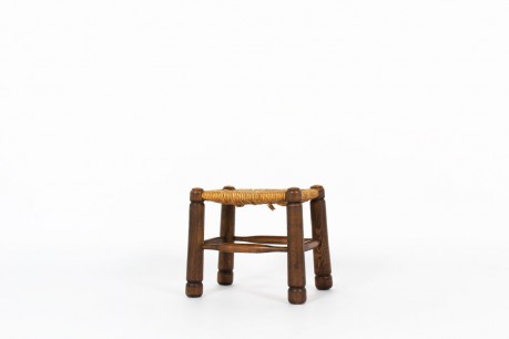 Stool in oak with straw seat 1950