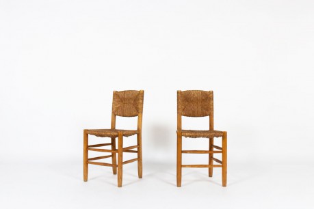 Chaises Charlotte Perriand modèle Bauche n°19 édition Steph Simon 1950 set de 2