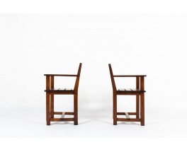 Armchairs in oak reconstruction design 1950 set of 2