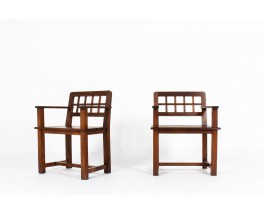 Armchairs in oak reconstruction design 1950 set of 2