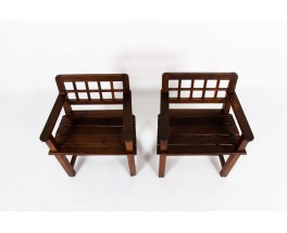 Armchairs in oak reconstruction design 1950 set of 2