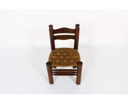 Charles Dudouyt chairs in oak and rope 1930 set of 6