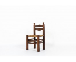 Charles Dudouyt chairs in oak and rope 1930 set of 6