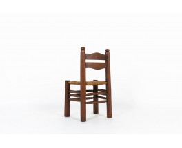 Charles Dudouyt chairs in oak and rope 1930 set of 6