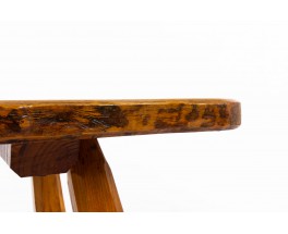 Table console forme libre en chêne design brutaliste 1950