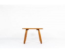 Table console forme libre en chêne design brutaliste 1950