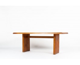 Pierre Chapo rectangular dining table model T14 in elm 1970