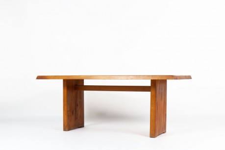 Pierre Chapo rectangular dining table model T14 in elm 1970