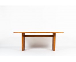 Pierre Chapo rectangular dining table model T14 in elm 1970