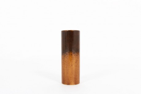 Vase rouleau en céramique marron grand modèle 1950