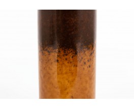 Vase rouleau en céramique marron grand modèle 1950