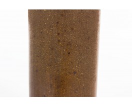 Roller vase in brown matte ceramic 1950
