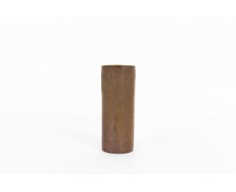 Roller vase in brown matte ceramic 1950