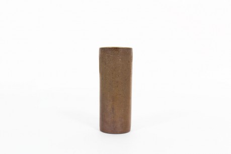 Vase rouleau céramique marron mat 1950