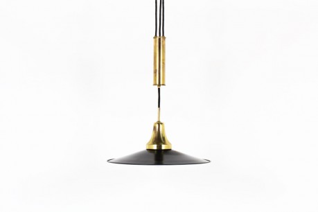 Suspension à contrepoids métal noir laiton 1950