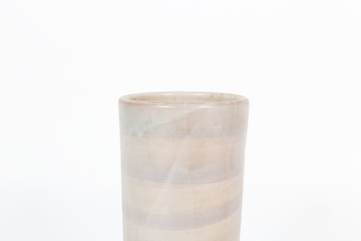 Ceramic vases beige and brown 1950 set of 3
