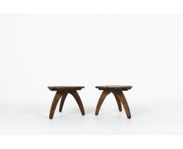 Coffee tables in tinted beech edition Triconfort 1960 set of 2