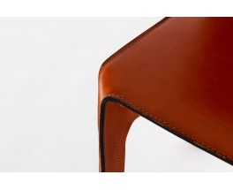 Chaises Mario Bellini modèle 412 cab cuir marron édition Cassina 1970 set de 6