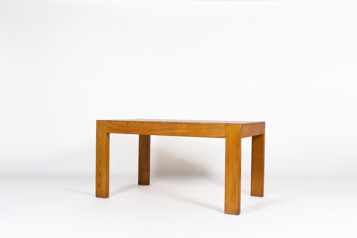 Rectangular dining table in elm edition Maison Regain 1980