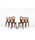 Chaises en chêne design brutaliste 1950 set de 6