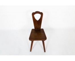 Chairs in oak brutalist design 1950 set of 6