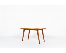Audoux Minet coffee table in tinted beech and rope 1950