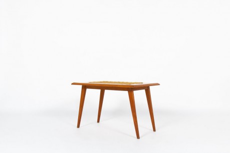 Audoux Minet coffee table in tinted beech and rope 1950