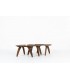 Tables basses en hêtre teinté édition Triconfort 1960 set de 3