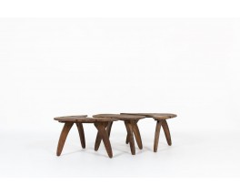 Coffee tables in tinted beech edition Triconfort 1960 set of 3