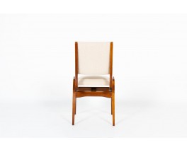 Maurice Pre chairs in mahogany and Maison Thevenon linen 1950 set of 6