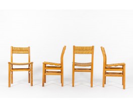 Chaises Pierre Gautier Delaye frêne et paille 1950