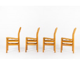 Pierre Gautier Delaye chairs in ash and straw 1950