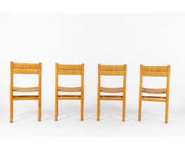 Chaises Pierre Gautier Delaye frêne et paille 1950