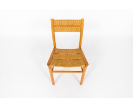 Chaises Pierre Gautier Delaye frêne et paille 1950