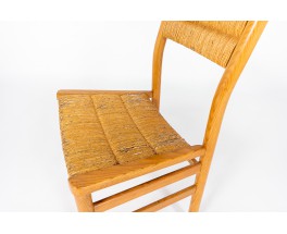 Chaises Pierre Gautier Delaye frêne et paille 1950