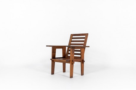 Armchair in oak reconstruction design 1950