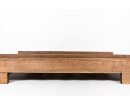 Table basse grand modèle en hêtre teinté 1950