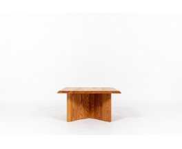 Square coffee table in elm 1980