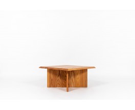 Square coffee table in elm 1980