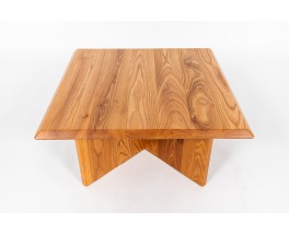 Square coffee table in elm 1980