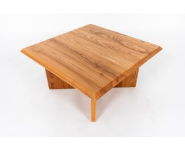 Square coffee table in elm 1980