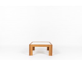 Andre Sornay coffee table in tinted beech and white top 1960