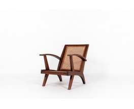 Armchair in teak and caned 1950