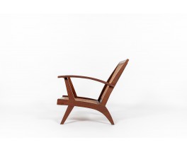 Armchair in teak and caned 1950