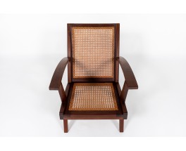 Fauteuil en teck et cannage 1950